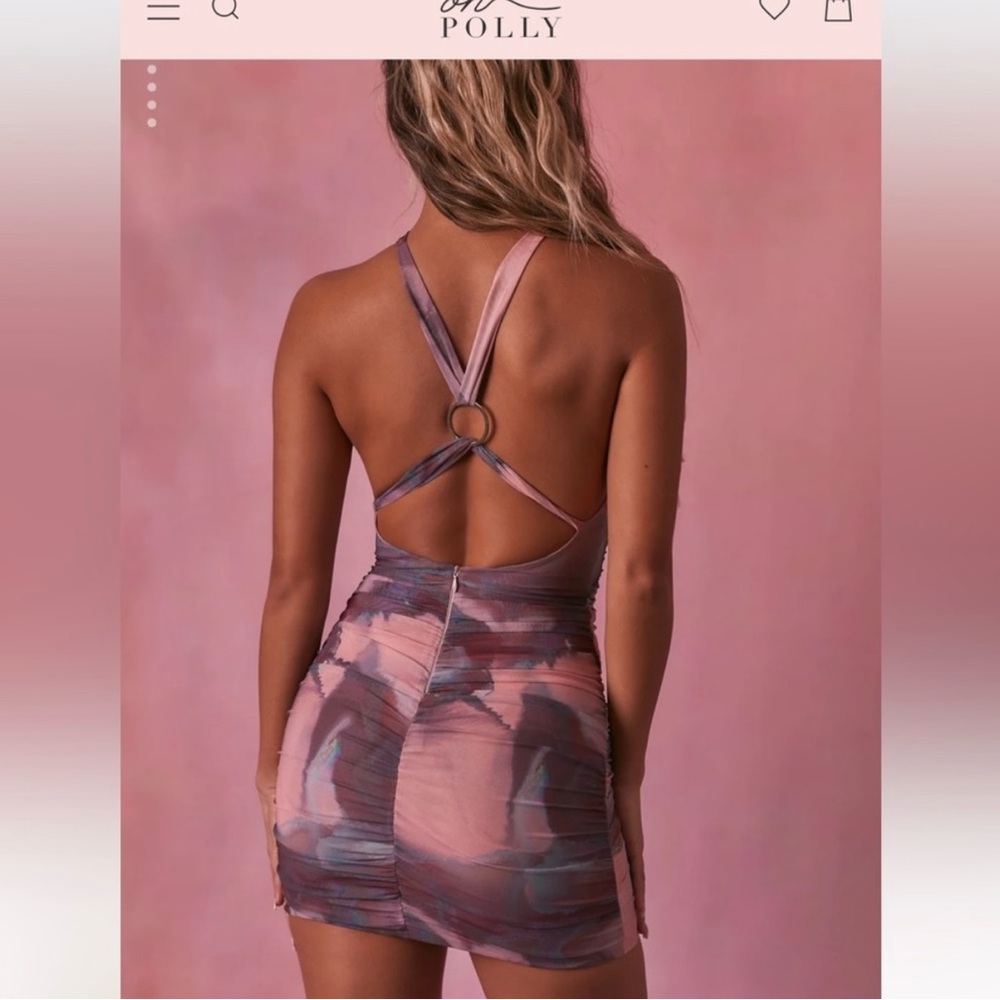 Oh Polly Mauve Halter Mini Dress